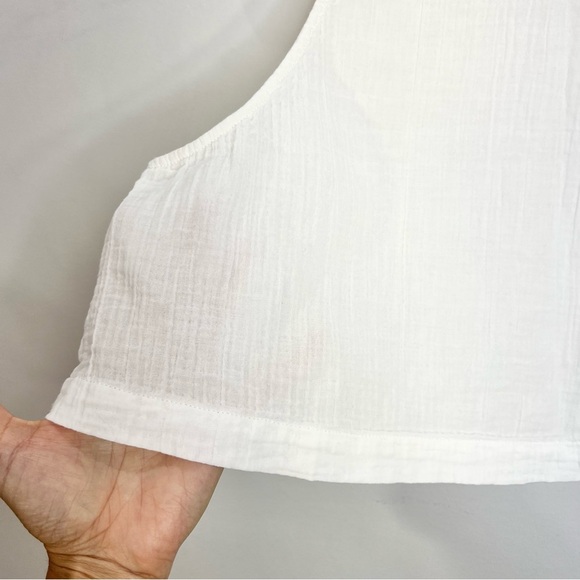 Aritzia Community 100% organic cotton crinkly seersucker oversized cropped top S - Picture 9 of 14